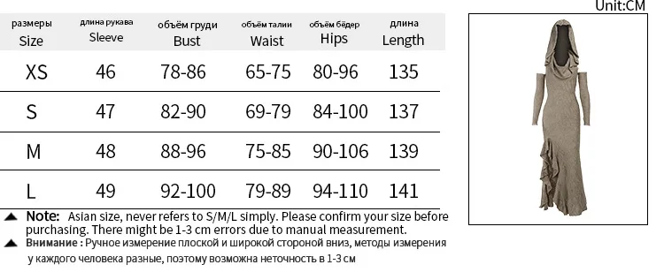 2024 New Vintage Gothic Hooded Bodycon Long Party Dresses Retro Sexy Fashion Elegant Khaki Y2K Grunge Split Midi Women's Dresses