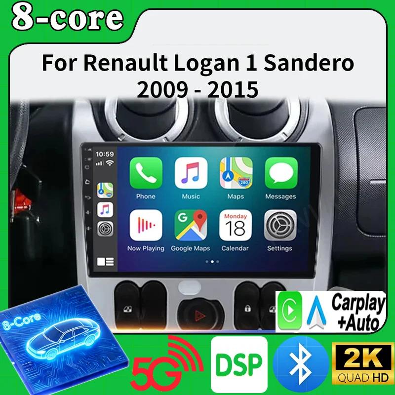 Android 16 For Renault Logan Sandero 2009-2015 For Lada Largus Lergus 2012-2020 For Dacia Duster 2010-2017 Car Radio Multimedia