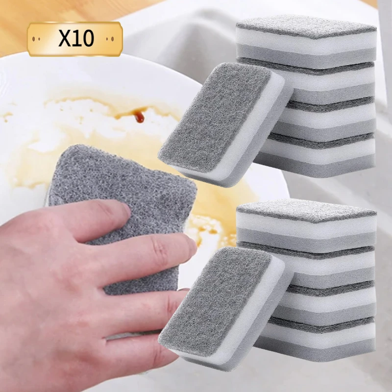 Double-sided Cleaning Spongs Household Scouring Pad Kitchen Wipe Dishwashing Sponge Cloth Dish Cleaning Towels Accessories