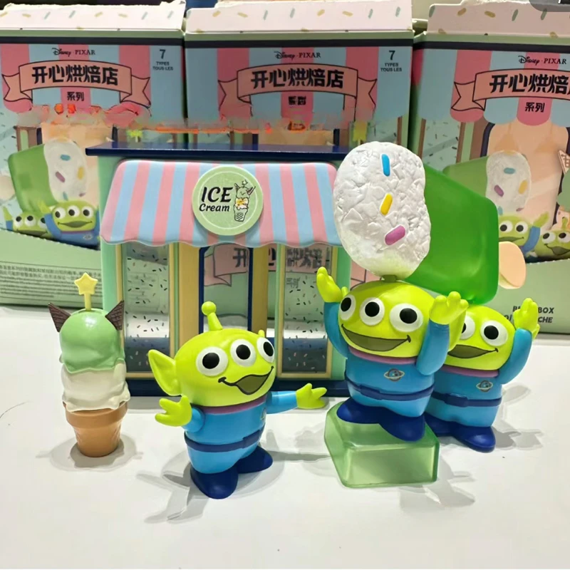 Toy Story Pixar Happy Bakery Dessert Street Series Miniso Action Figure Toys Dolls Alien Sullivan Lotso Christmas Gift for Kids