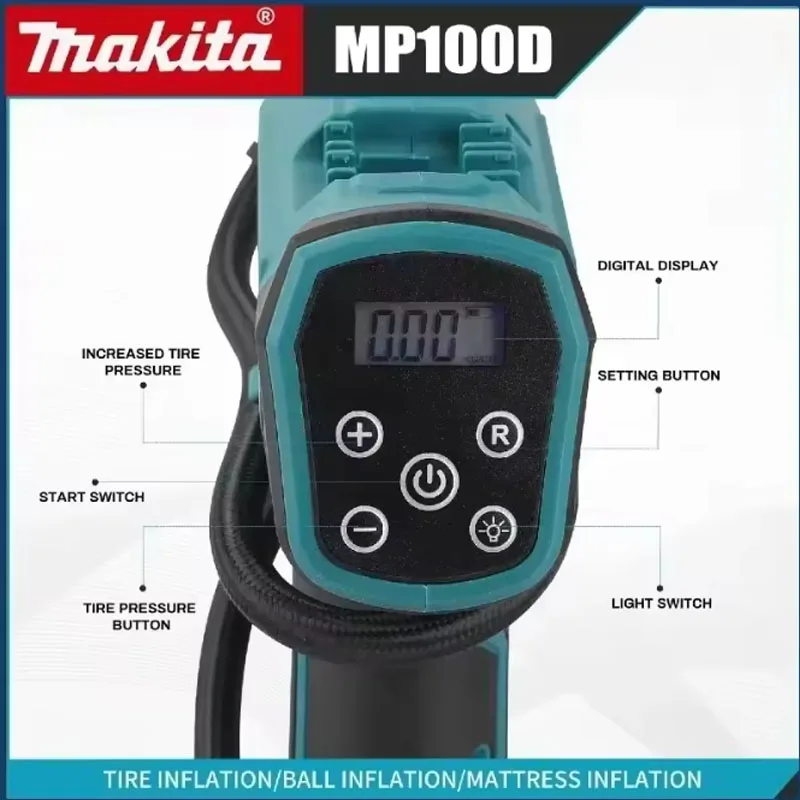 Makita DYS60 18V Cordless Air Pump 121PSI Brushless Motor Portable Tire Inflator for Car Motorcycle Bicycle Ball And Mattress In