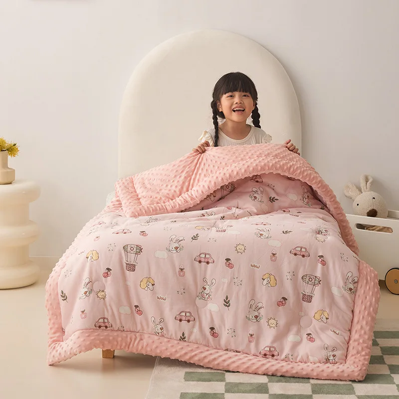 Panda Kids Quilt Warm Cotton Kids Bean Fleece Baby Blanket,Soft Toddler Bedding​ Comforter Nap Cover Bed Thick Blanket