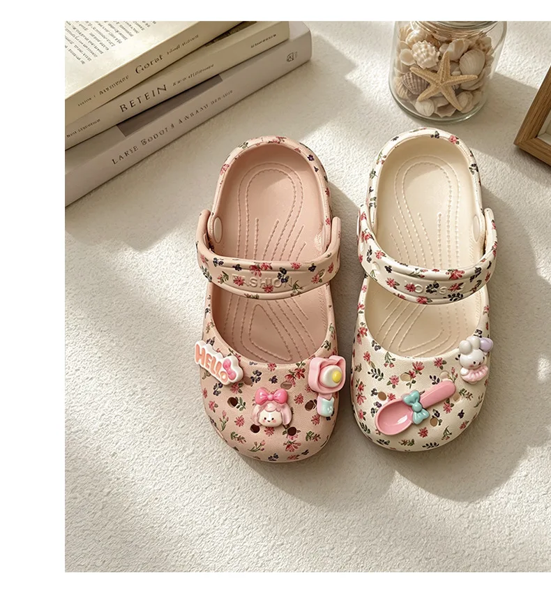 2026 Sommer Mädchen Mode Dickbodige Lochschuhe EVA Pantoffeln Rutschfeste Baotou-Slipper Outdoor Strand-Sandalen – Detail 10