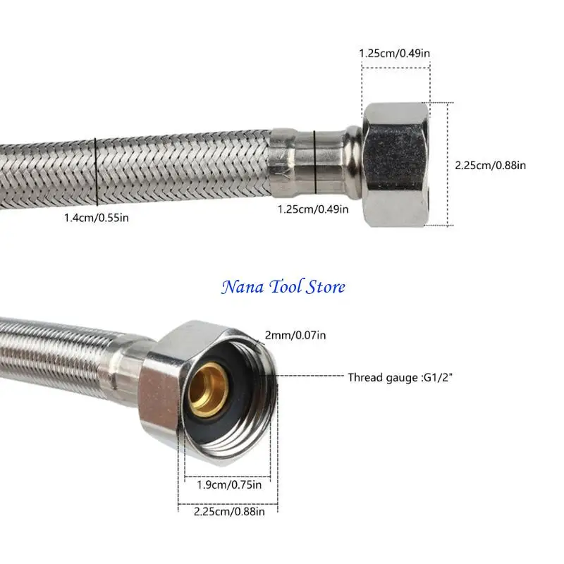 31GJ Toilet Connectors 7/8inch to 1/2inch Stainless Steel Toilet Water Supply Line