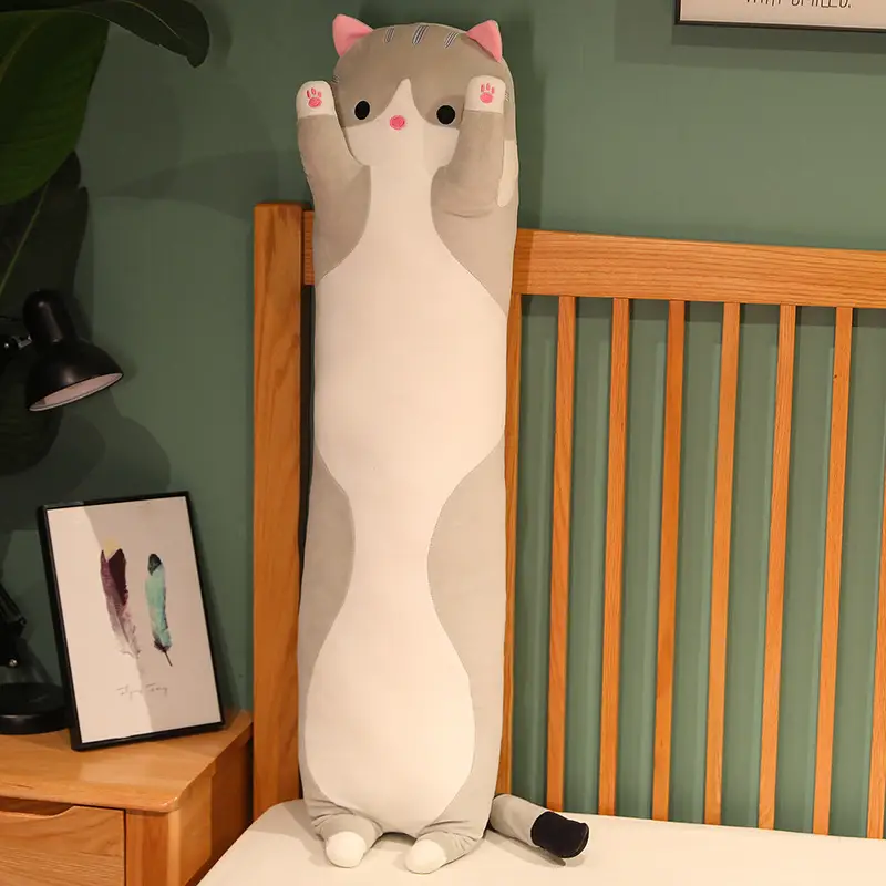 50/70/90/110/130cm Funny Cute Soft Long Cat Plush Toys Pause Office Nap Pillow Bed Sleep Home Decor Doll for Kids Girl Gift - Image 5