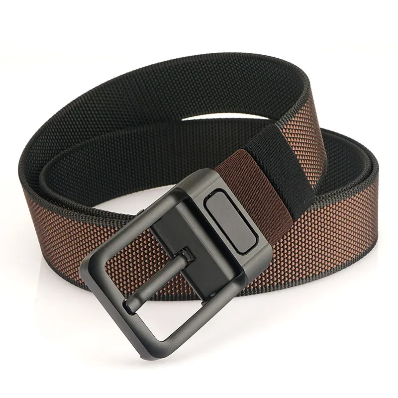 Dual Use New Rotating Pin Buckle Two-color Nylon Belt Leisure Versatile Woven Canvas Belts