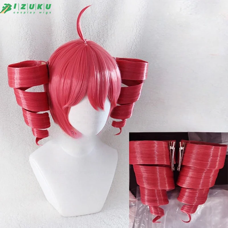 High Quality Anime Kasane Teto Cosplay Wig Detachable Helix Ponytail Heat Resistant Synthetic Hair Anime Cosplay Wigs + Wig Cap