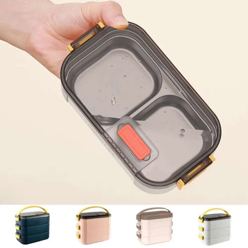

3 Layers Stainless Steel Portable Insulated Lunch Box Compartment Leak-Proof Food Storage Container Sealed Design Large Capacity