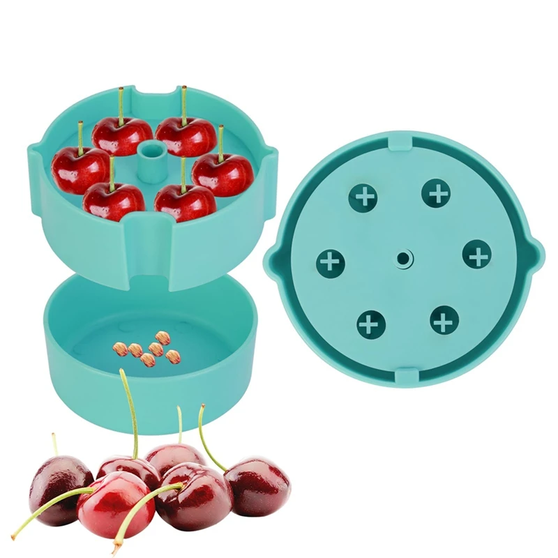 Cherry Pitter - Portable Cherry Pitter Corer Tool, Pits Up To 6 Cherries At Once, Dishwasher Safe, ABS Construction