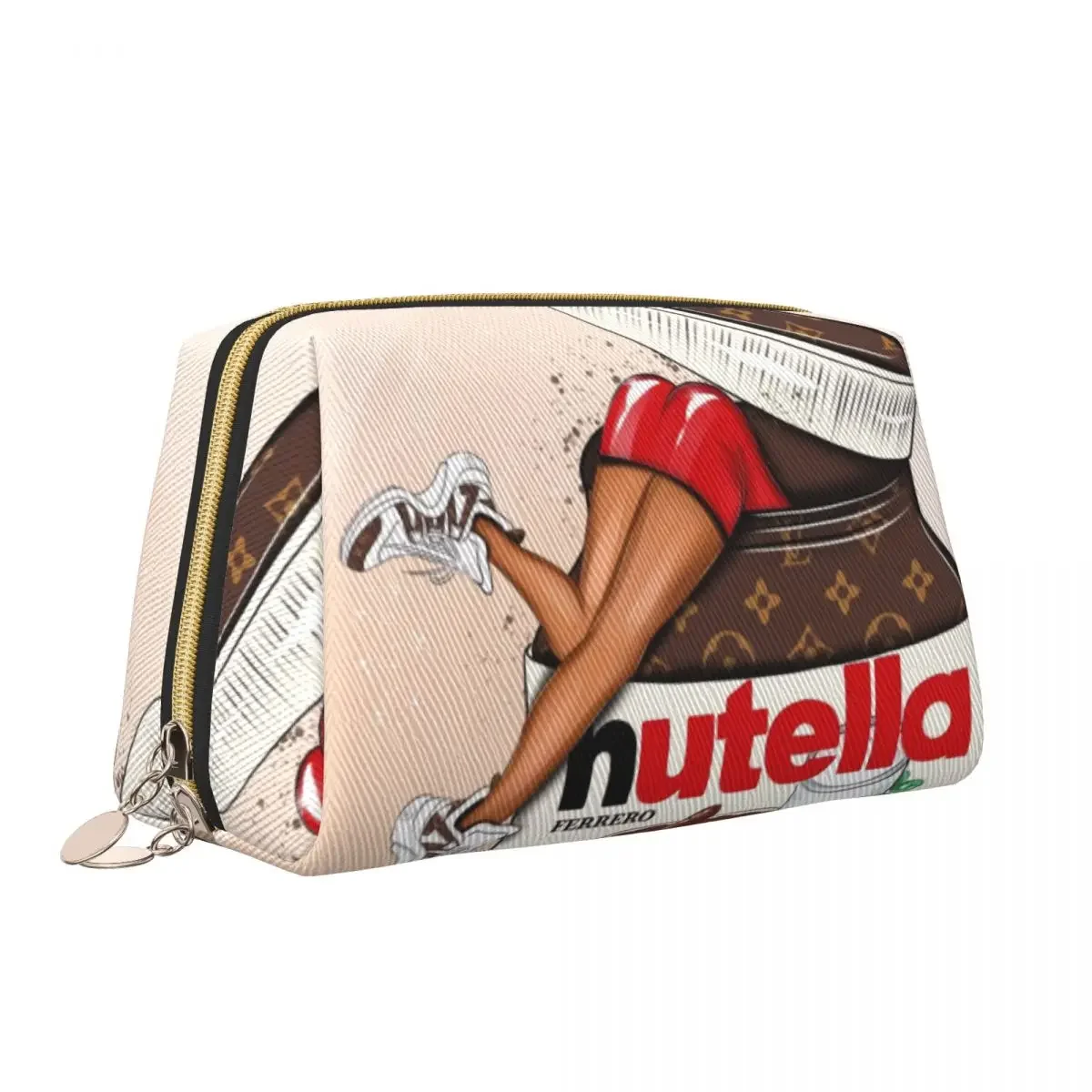 Italy Nutellas Jar Cosmetic Bag Women Fashion Large Capacity Makeup Case Beauty Storage Toiletry Bags