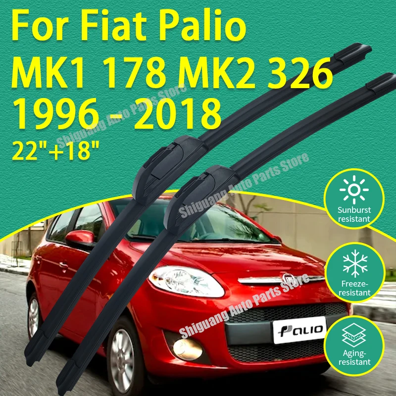 

For Fiat Palio MK1 178 MK2 326 1996 - 2018 Front Silicone Coating Wipers Car Wiper Windshield Windscreen Blades Accessories
