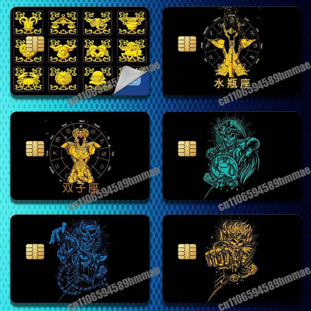 

For Saint Seiya Twelve Palaces 12 Zodiac Paper Sticker Case Credit Bank Subway ID Decorative Self-adhesive Card Cover Skin