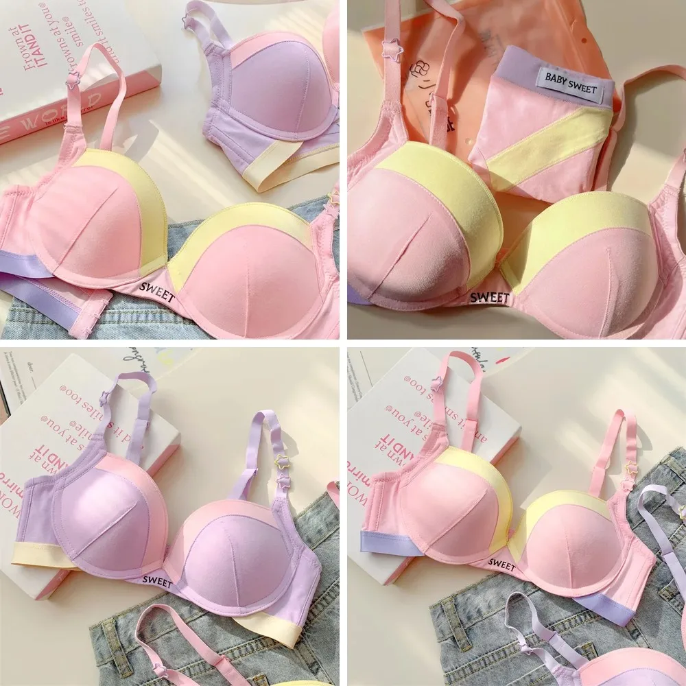 

Lace Bralette Set for Small Breasts, Non-Adjustable Straps, Push-Up Plunge Bra & Panty Lingerie