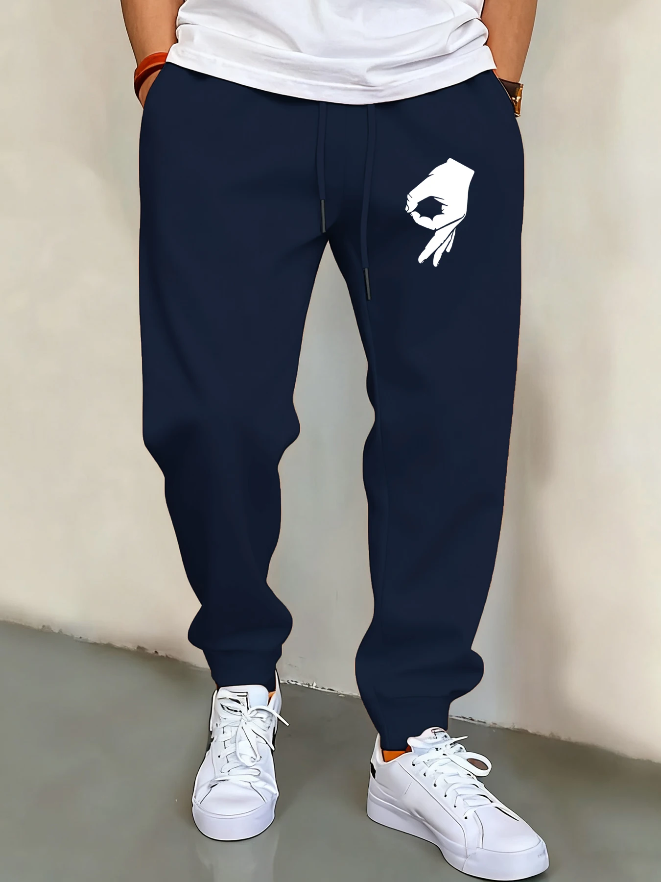 

Мужские брюки для бега с простым принтом, флисовые спортивные штаны с карманами, осенние модные спортивные штаны унисекс, теплые брюки на шнурке