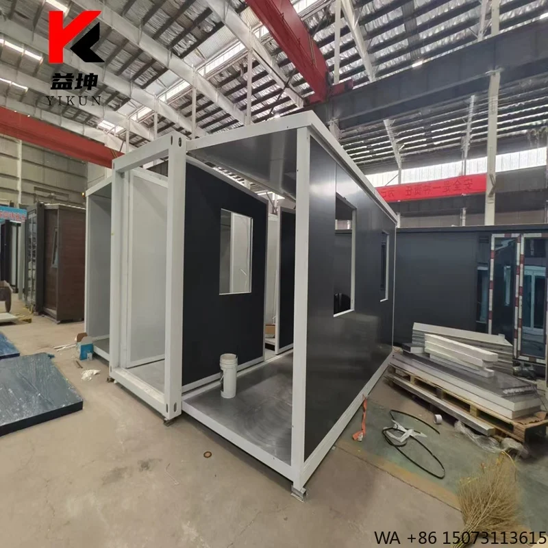 20-Foot Modern Double-Wing Steel Container House Mobile Folding with Expansion Apartment Office Bedroom Bathroom Kitchen Use