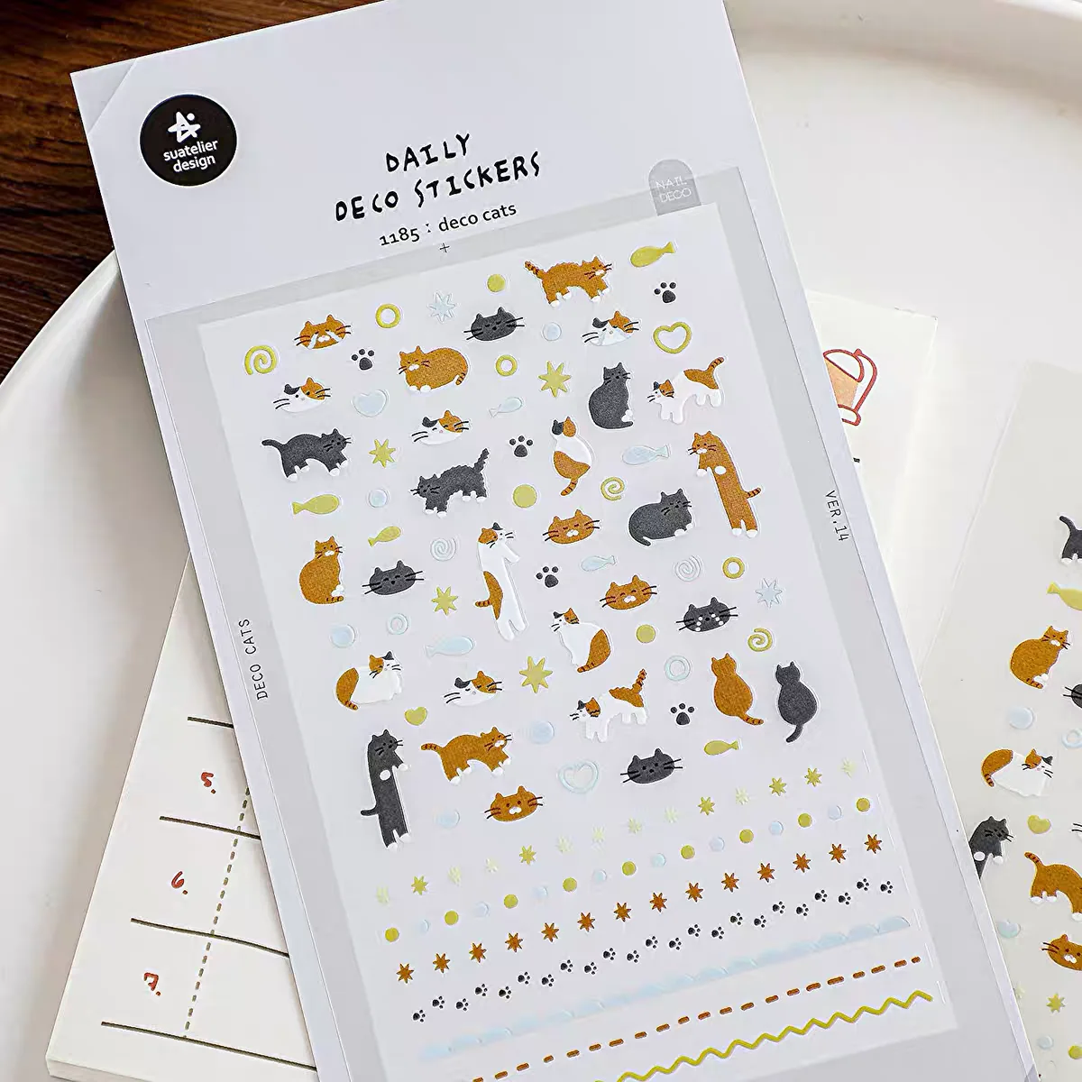 Korean Import Suatelier Mini Cats Deco PVC Sticker Scrapbooking Diy Journaling Diary Nail Stickers Stationery Sticker 1185