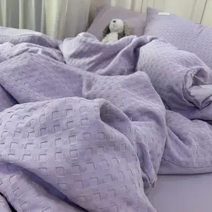 Bộ giường bánh quế bông có thể giặt, nắp quế xanh ô liu, tấm, sang trọng ánh sáng, cao cấp, 3 mảnh, 4 mảnh 8 Bán hàng chính giao hàng xanh Oliva - №2