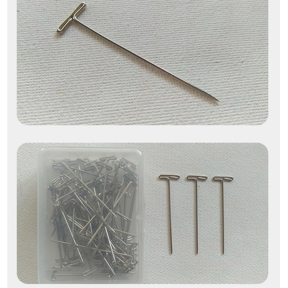 

450pcs T-Pins Set Metal Securing Pins for Model Tailors Jewelry Display Blocking Knitted Projects Craft Accessories