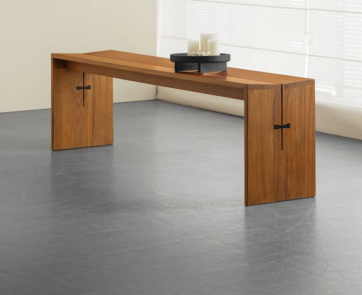 

Teak dining chair Modern simple shoe changing stool Restaurant bench Bedside stool