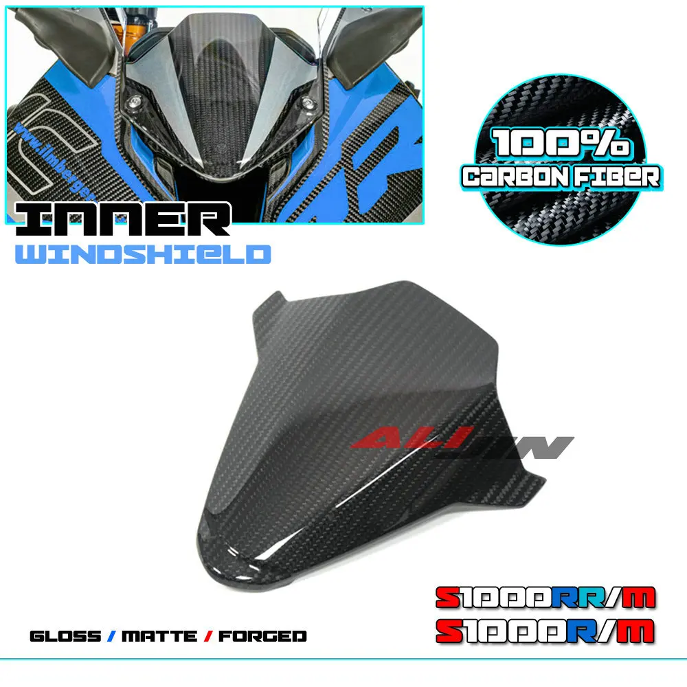 100% Carbon Fiber Front Cockpit Dash Instrument Upper Cover Fairing Windshield Inner Panel For BMW S1000RR M1000RR 2019-2023
