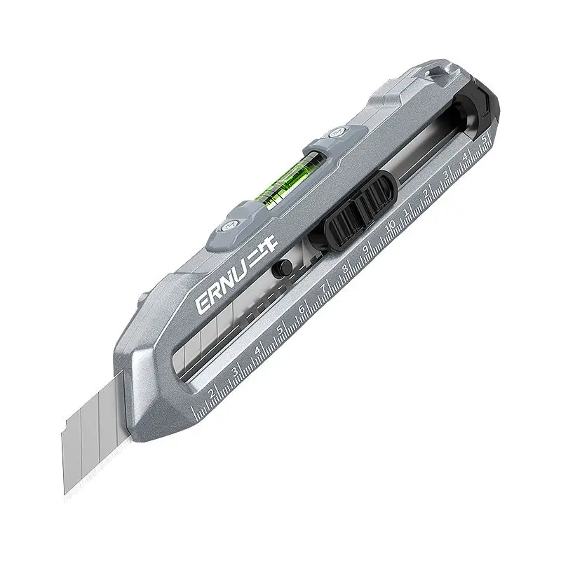 Heavy-duty Metal Box Cutter Utility knife нож Multifunctional Cutting Tool Pocket Knives with 15CM Ruler Horizontal Bubble