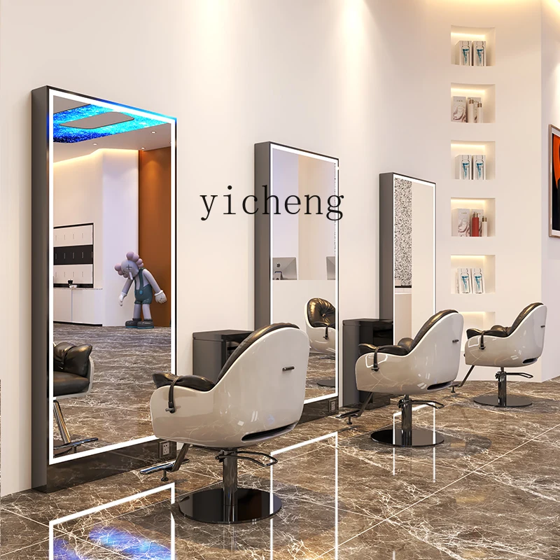 TQH barber shop mirror table simple wind single and double mirror wall-mounted floor-to-ceiling mirror