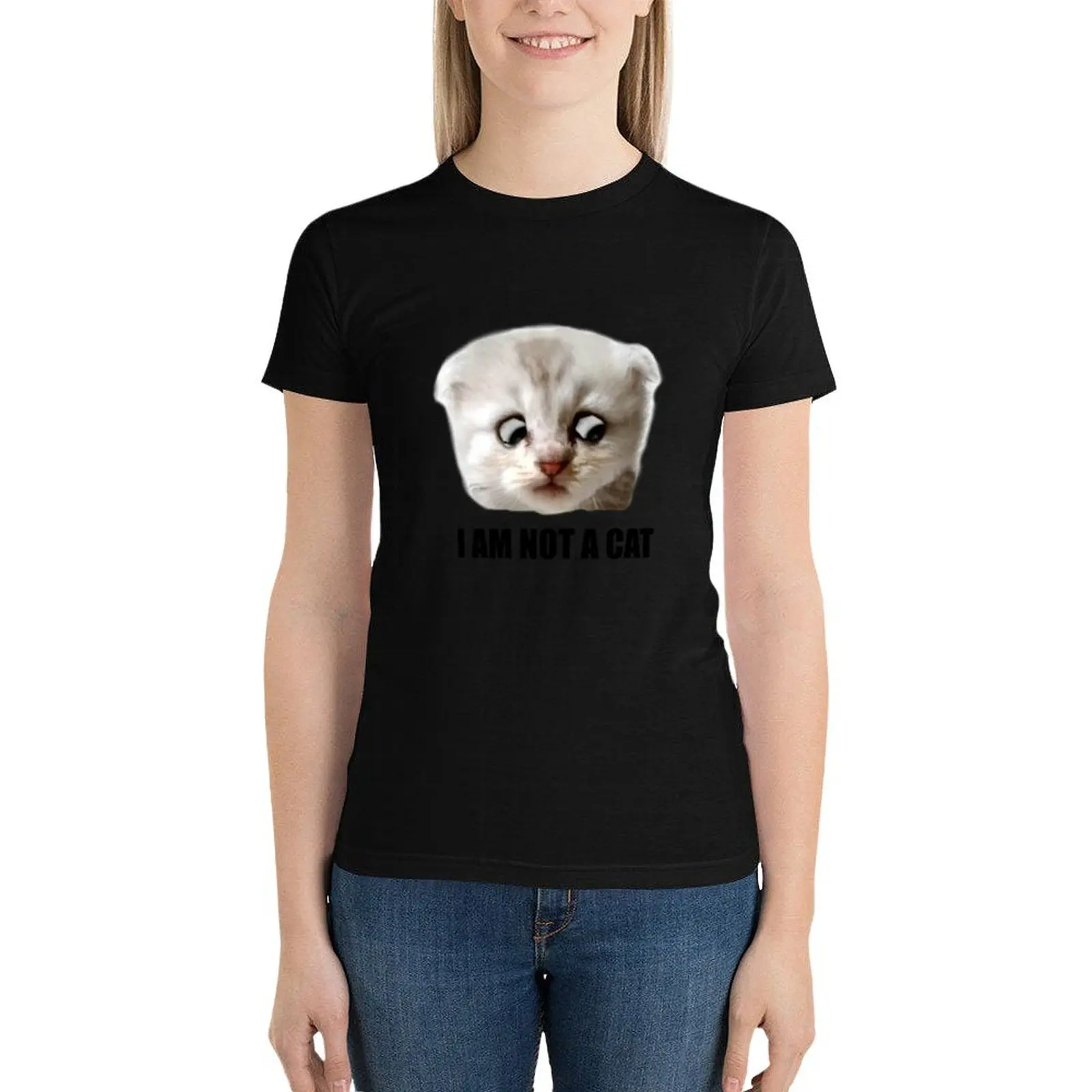 

I am not a cat T-Shirt hippie clothes graphics kawaii clothes Woman fashion