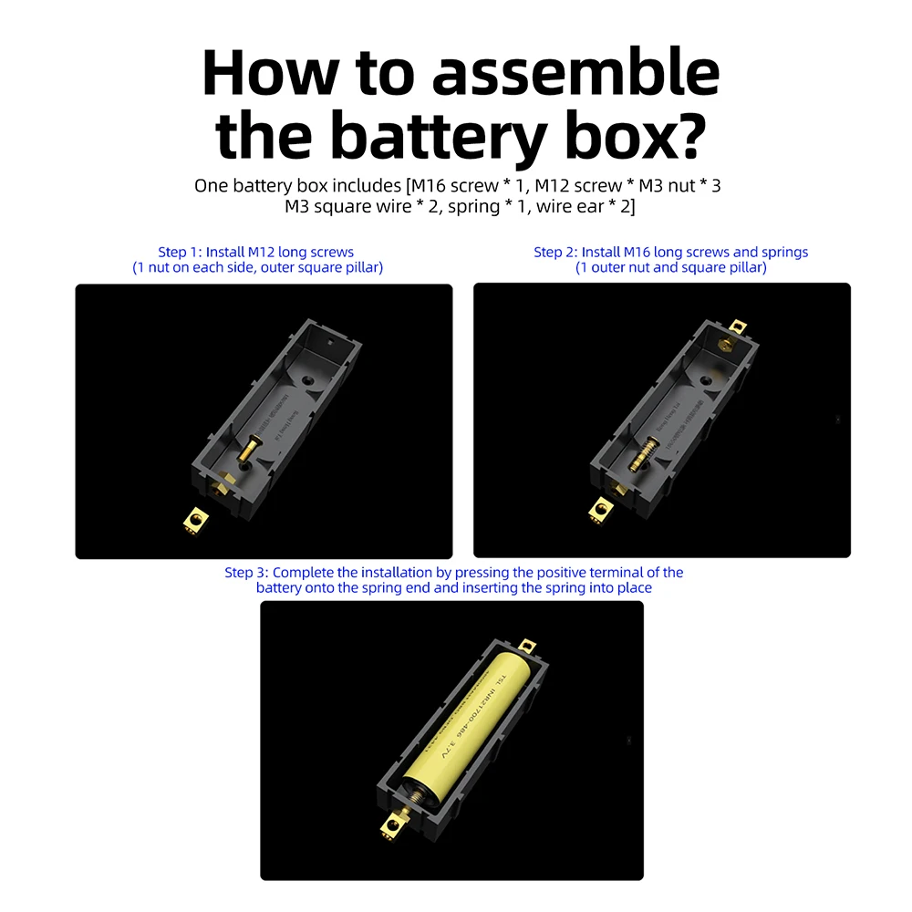 DIY-Batteriehalter für 18650 21700, Verbindbare Box, Tragbarer Energiespeicher, Ohne Schweißen, Zapfenverbindungen – Detail 13