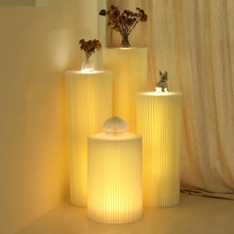 luminous cylindrical display stand, quick installation, ambient lighting installation