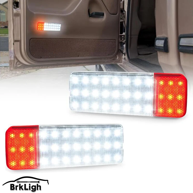 Luces LED para Panel de Puerta Interior para Ford F150 F250 Bronco 1992-1996, F350 92-97, Reflectores de Puerta, Lámparas de Cortesía, 2 Piezas (Rojo y Blanco)
