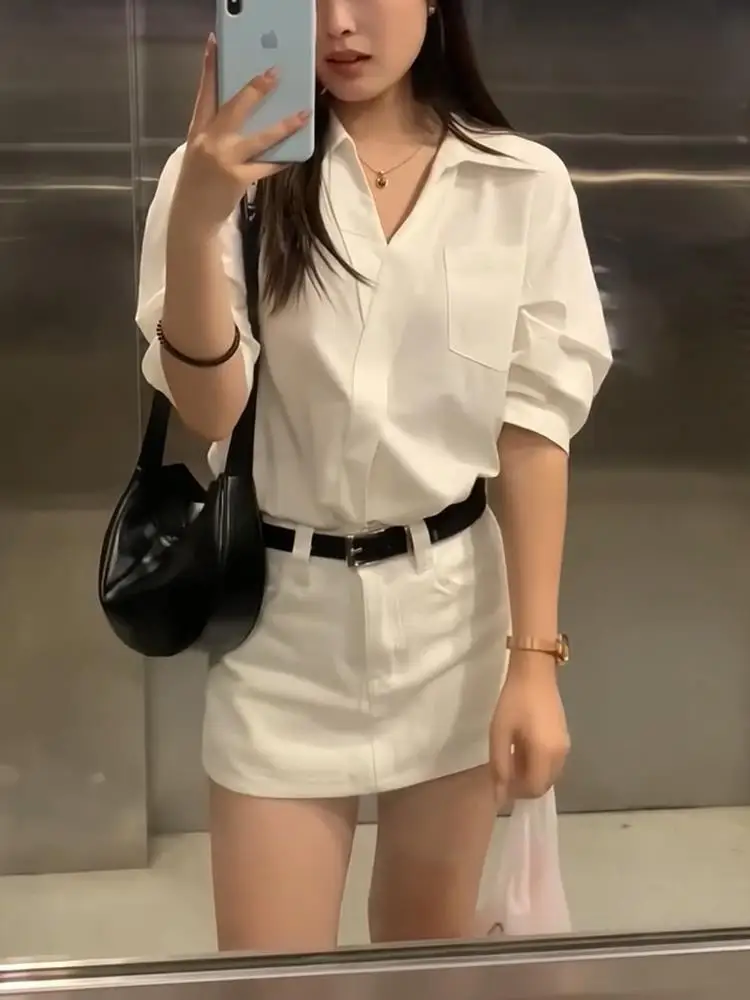 Recommandation au niveau Chao! Jupe en jean rétro américaine pour femmes, Sexy, Anti-lumière, ligne a, pantalon, taille haute, Design