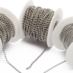 10meters/roll 1.5/2/2.4mm Beaded Ball Stainless Steel Chain Bulk Chains for DIY Necklaces Bracelet Keychain Jewelry Making