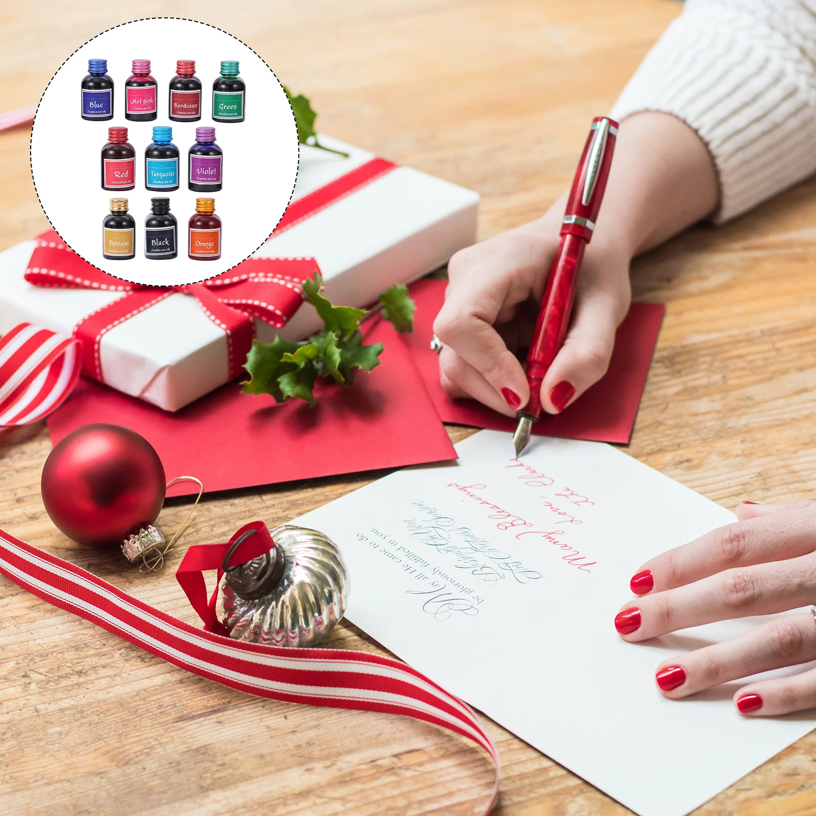 

10 Bottles Non-carbon Dye-based for Painting Ink Fountain Pens Drawing Non-Carbon Ink Calligraphy Office Home Use