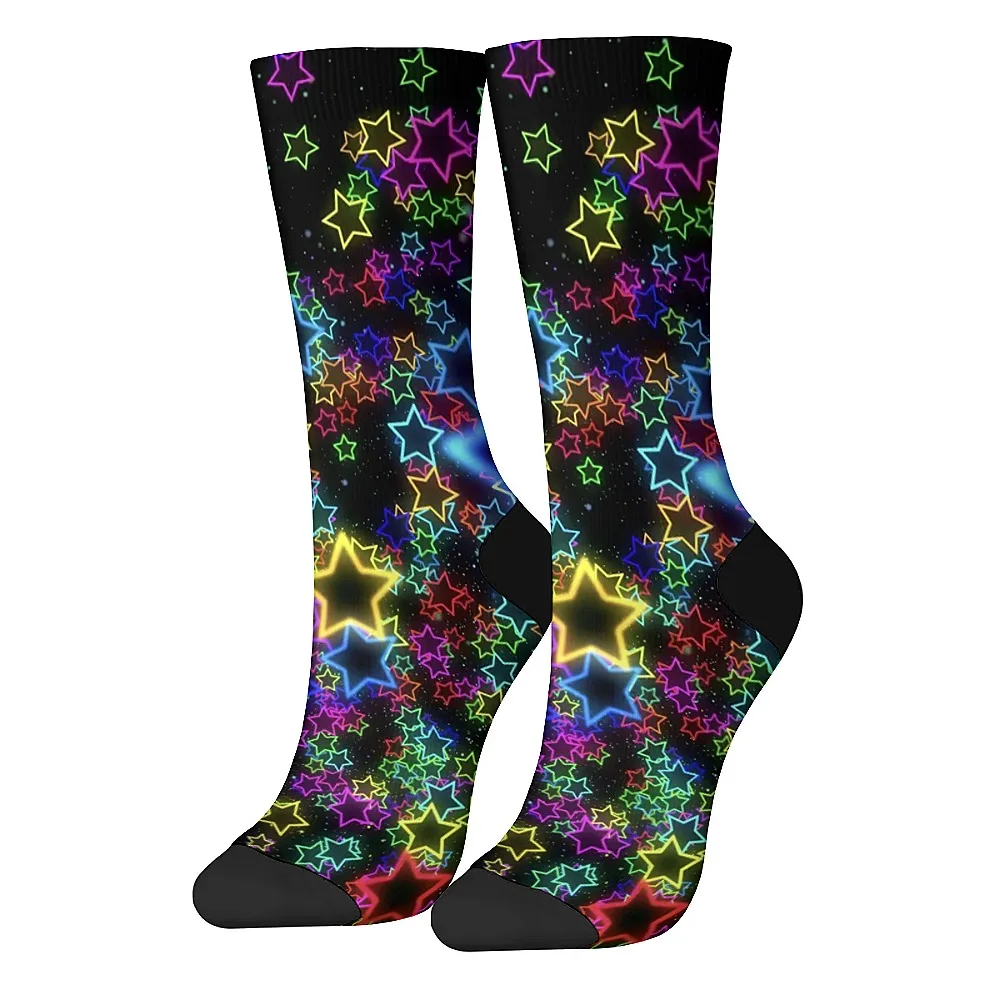 Herren-Mid-Tube-Socken mit Cartoon-Stern-Print, interessante Crew-Socken, weiche, bequeme Socken, Hip-Hop-Casual-Trend-Outdoor-Sportarten, Geschenke.