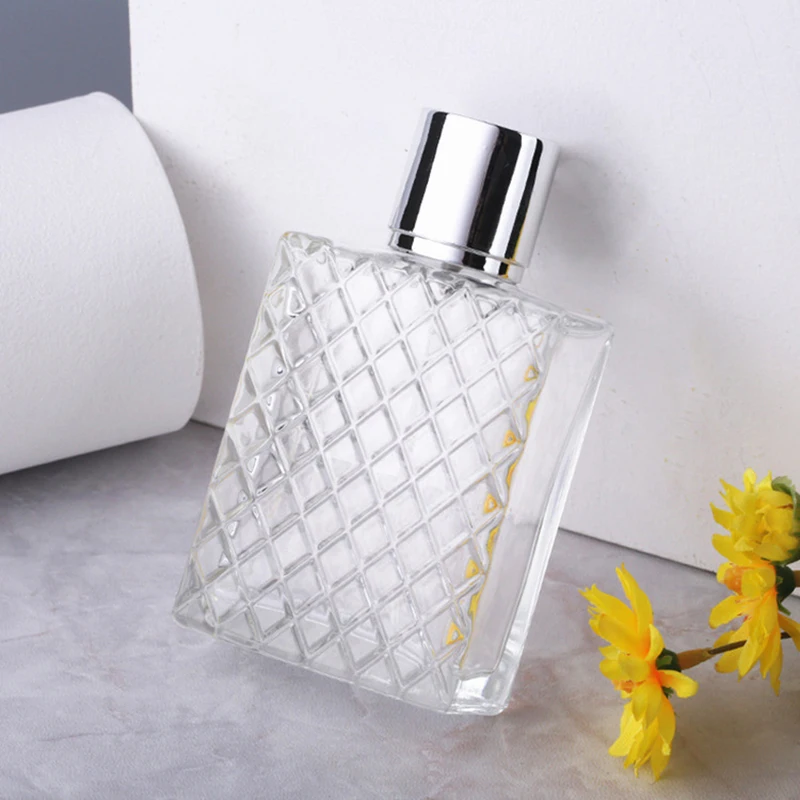 100ml Clear Glass Mist Atomizer Square Refillable Portable Perfume Spray Bottle