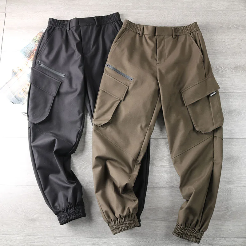 

Повседневные вязаные джоггеры для мужчин, весна-лето, с эластичной резинкой на талии, спортивные штаны в диагональную полоску для отдыха, молодежные модные брюки