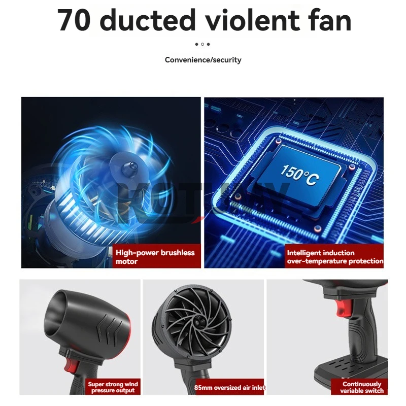 منفاخ قوي توربو مروحة نفاثة مروحة عنيفة غسيل السيارات إزالة الثلوج مجفف الهواء لماكيتا/ديوالت/ميلووكي