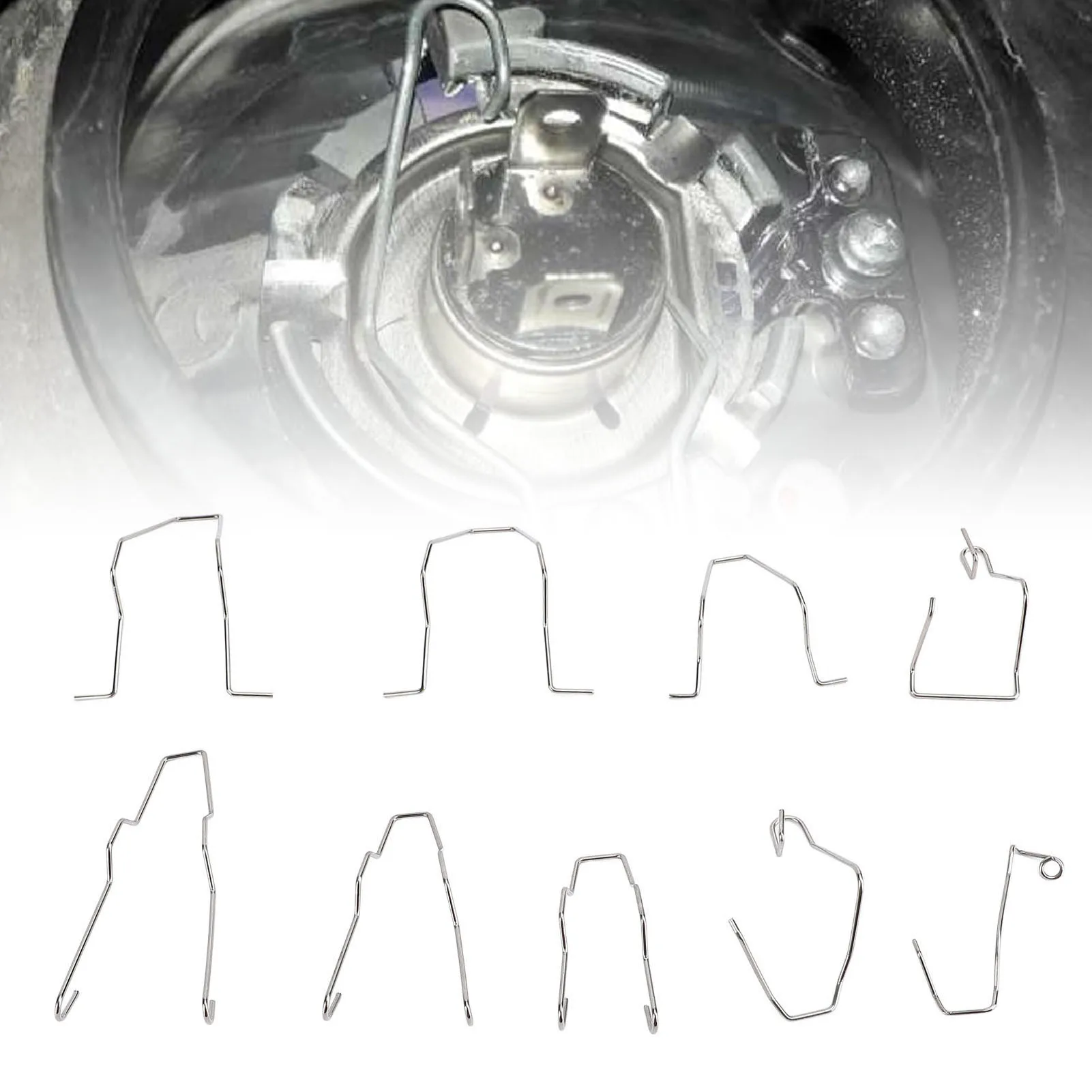 Bulb Retaining Spring Clips High Strength  Car Headlight Spring Clamp Stainless Steel for H1 H3 H4 H7 Bulbs