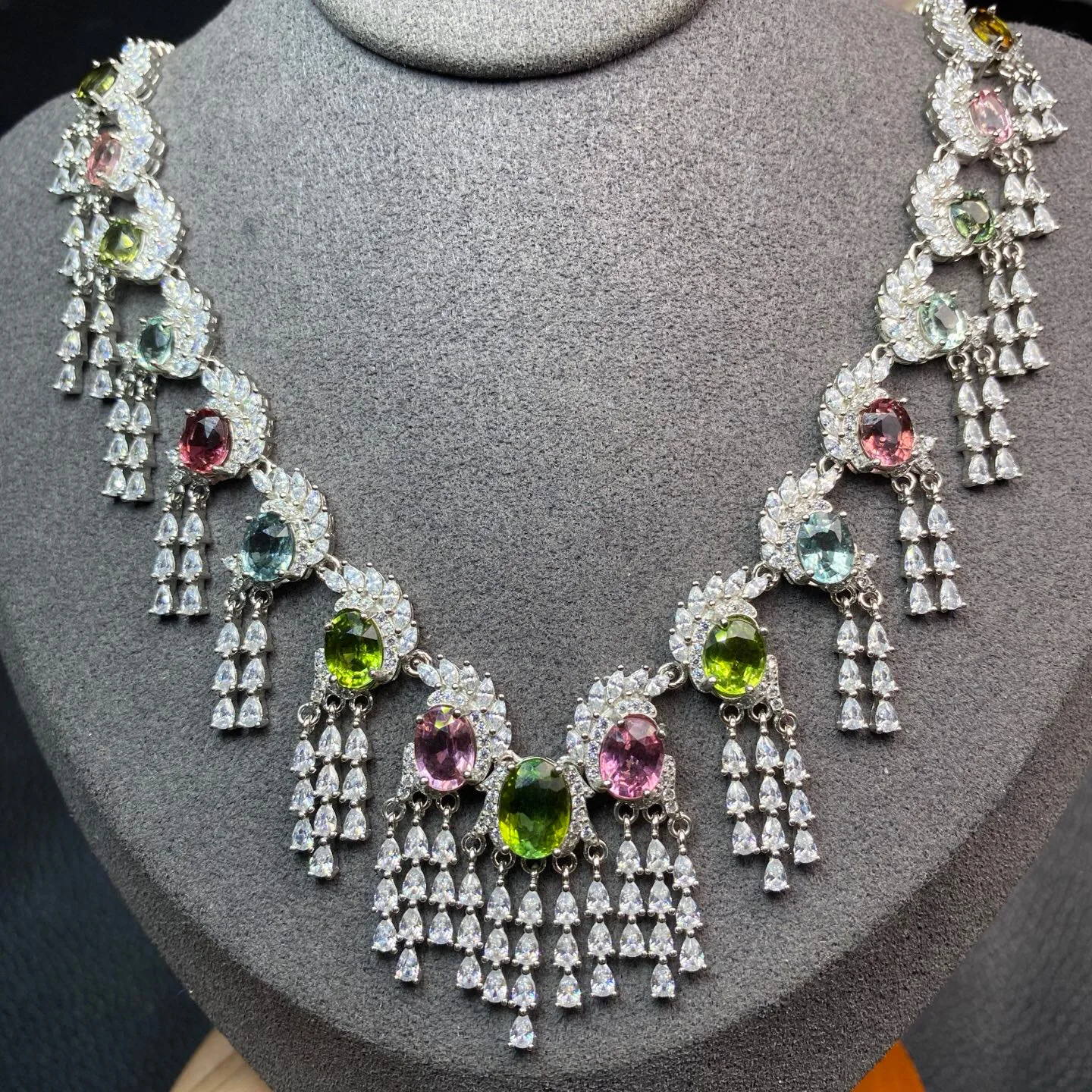 

Ожерелье из серебра 925 пробы с натуральным турмалином, чистый кристалл 4x6 5x7 6x8 мм, драгоценный камень с сертификатом