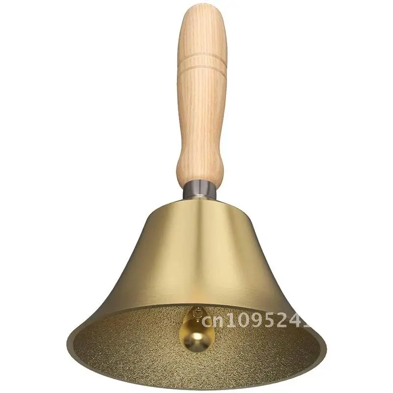 

4.33 Inch Large Hand Call Bell With Wood Weddings,School And Classroom,Service Game Kids Handle,For Adults,Used And For