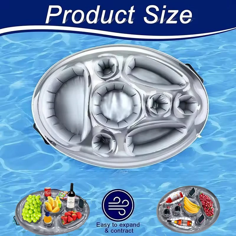 Inflatable Drink Cup Holder Swimming Pool Float Ice Beer Bar Bathtub Fruit Food Rack Wine Container Party Decor Beach Accessory