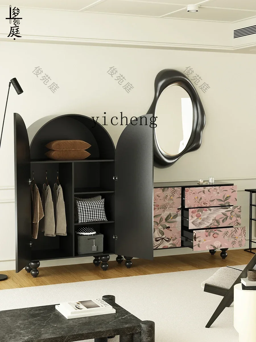 a7 swan print living room six chest bedroom wardrobe bedside storage cabinet dresser storage side cabinet