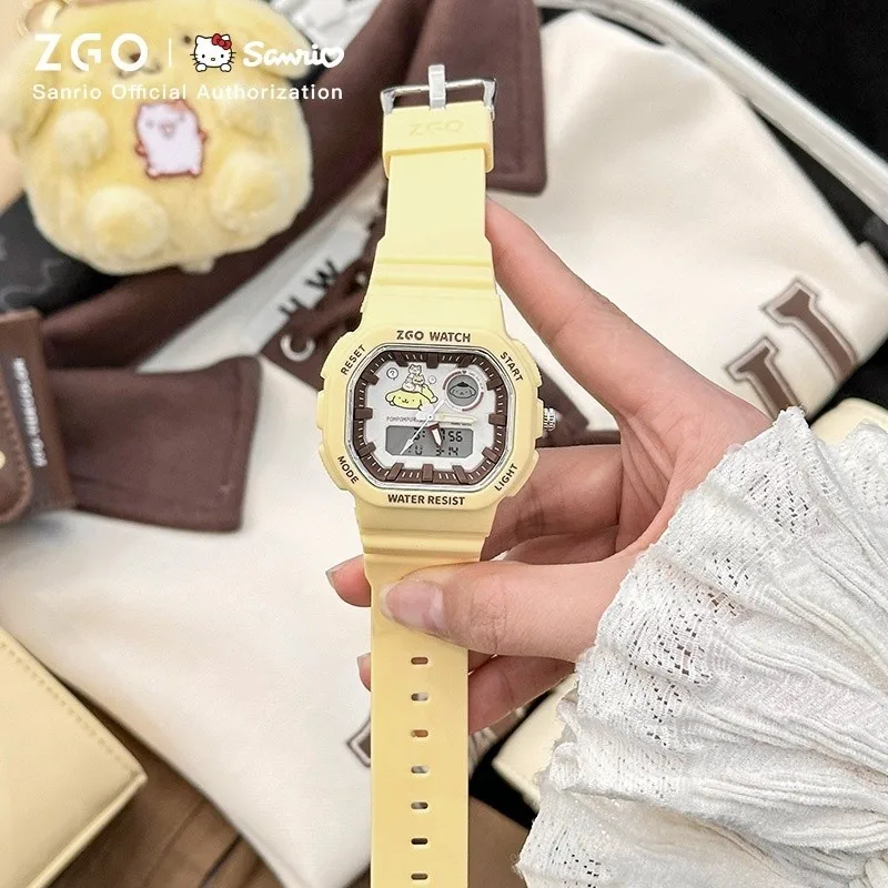 ZGO X サンリオ ポムポムプリン キッズウォッチ 男の子用、防水、ナイトライト付き、スポーツデジタルクロノグラフウォッチ 810