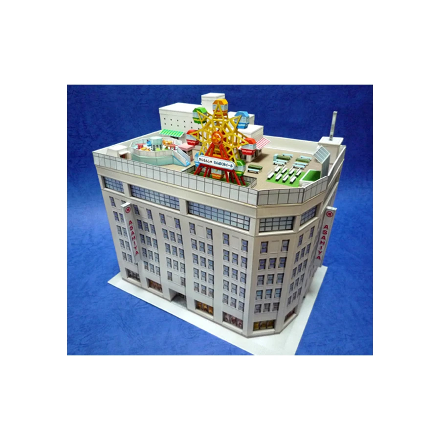 1:150 N-Scale Japanese Building Diorama 3D Paper Model Scene DIY Handmade Ornaments Showa department store