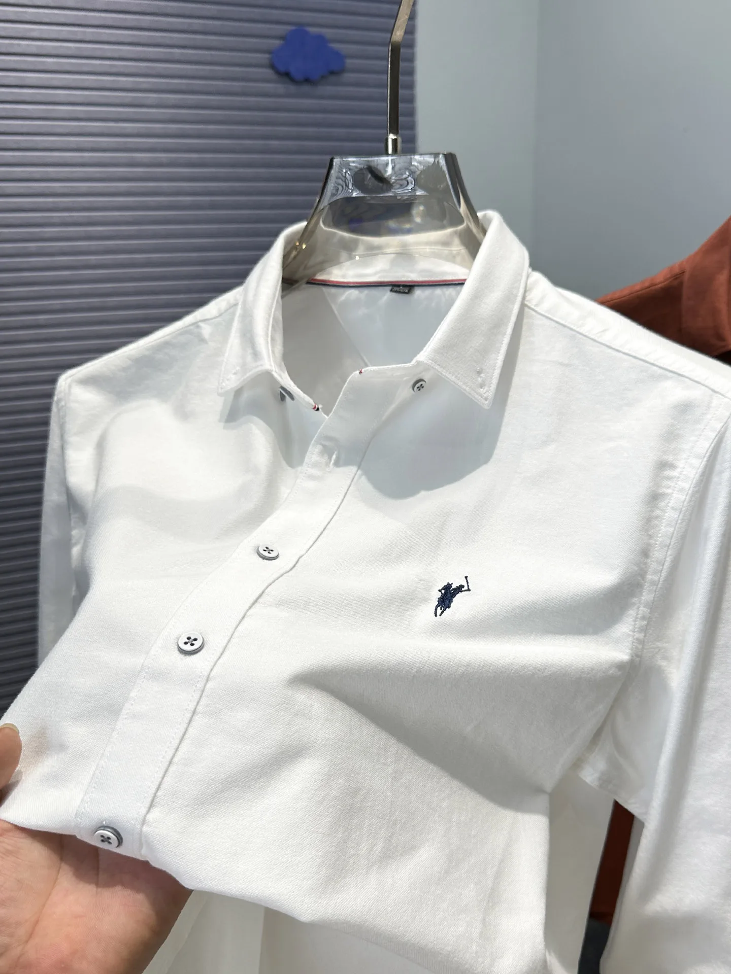 

Pure Cotton Long Sve Men's Casual irt Embroidered Brand White irt Spring Autumn Seasonal Comfortable Faionable Top