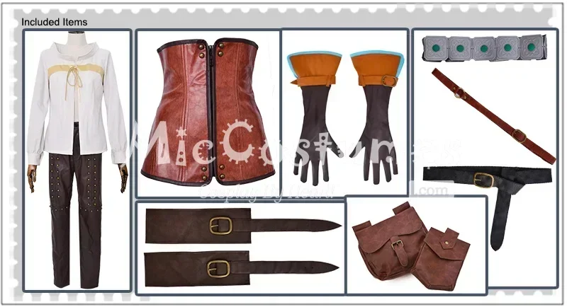 Miccostumes-Disfraz de juego Hunt Ciri para mujer, traje de Halloween con cinturón, guantes y bolsas