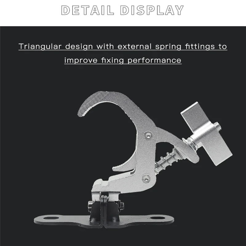 

1 пара, алюминиевые сценические проекторы с крючком, Подвижная головка, регулируемый зажим, безопасная нагрузка 150 кг для оборудования диджея, дискотеки, сцены (A)