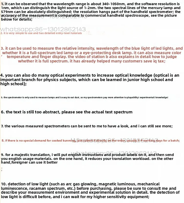 Miyee 340-1050nm الطيف bricolage rayons bleus/الطيف الكامل/ليزر/essai de Spectre d'absorption pour System Windows #6