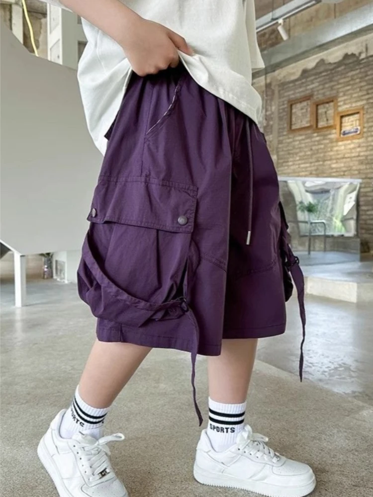 2026 New Boys Summer Casual Lightweight Thin Mid Length Cargo Shorts for Children