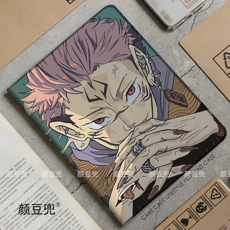 Ryomen Sukuna Ainme Jujutsu Kaisen For Samsung Galaxy Tab A7 Lite 8.7 2021 Case S9 Plus Tri-fold stand Cover Galaxy Tab S6 Lite